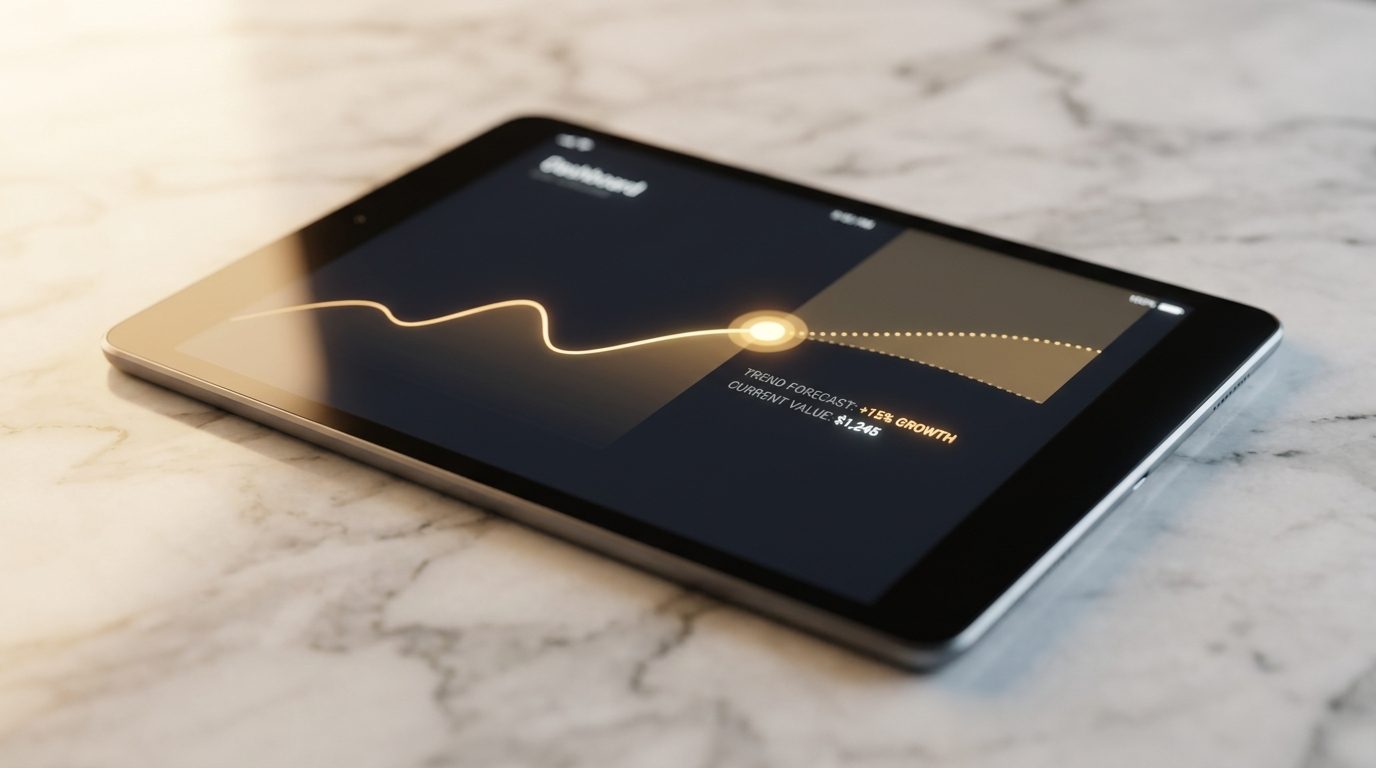 Trend forecast dashboard on tablet