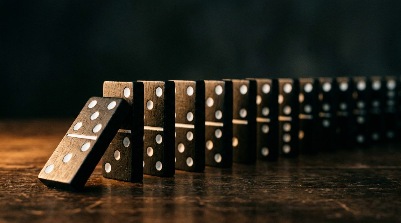 Falling dominoes